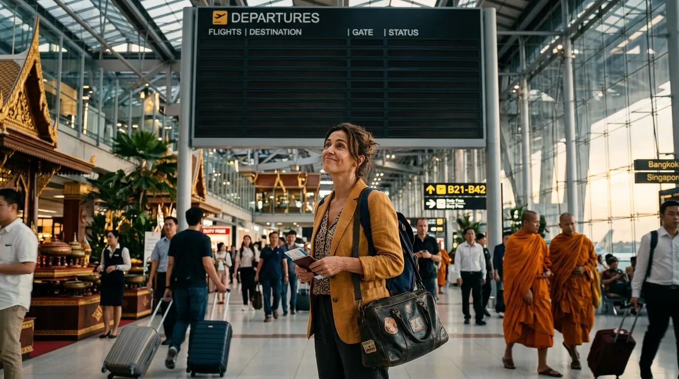 Voyageur dans un aéroport international